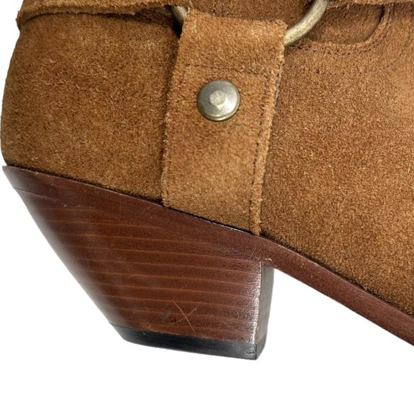 Yves Saint Laurent Wyatt Brown Suede Harness Boots - Picture 14 of 15
